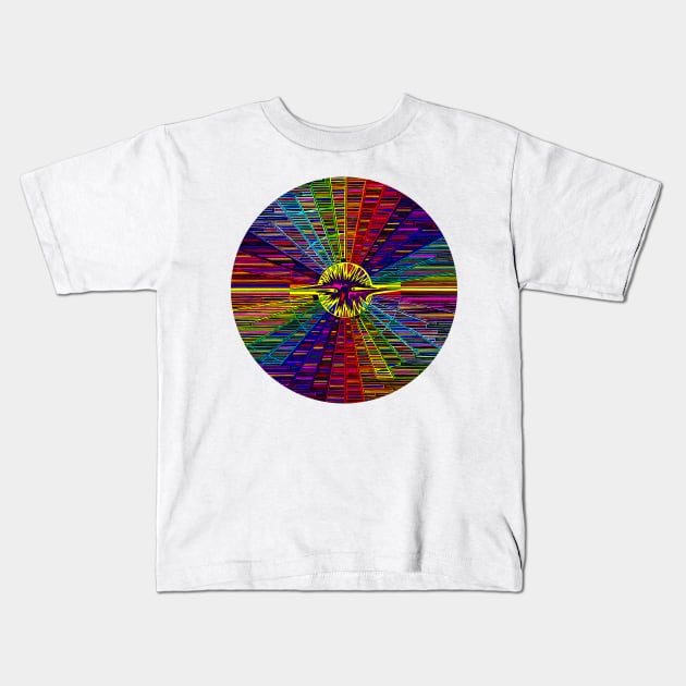 Psychedelic Abstract colourful work 260 Crest Kids T-Shirt by CallumHoare